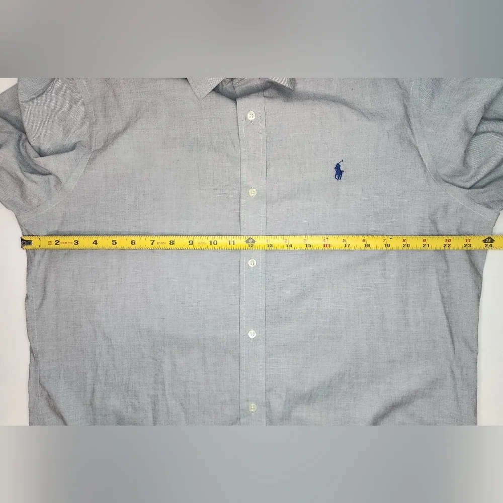 Polo by Ralph Lauren‎ Regent Custom Men's Gray Button Down Poplin Shirt 17/43